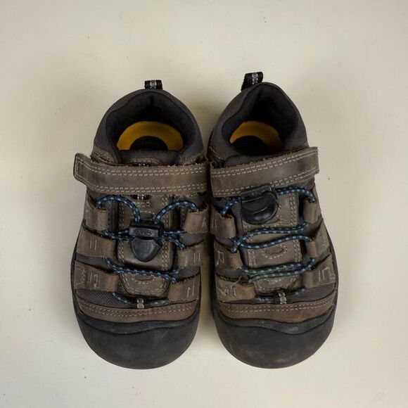 Keen Brown Black Leather Outdoor Waterproof Booties Boots Shoes Kid Size 9 - Picture 4 of 9